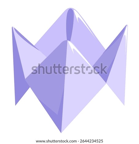Paper fortune teller isolated on white background. Blank paper fortune teller. Origami paper, telling game, playing kid, children toy. Vector illustration.