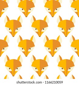 Paper foxes natural vector seamless pattern for wrapping, craft, textile, fabric