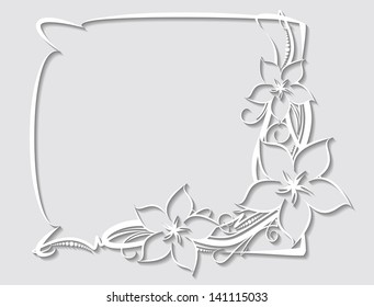 Paper frame in cut of paper style