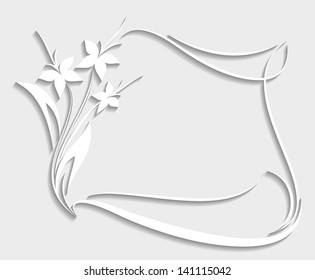 Paper frame in cut of paper style