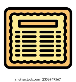 Paper frame icon outline vector. Warranty card. Money security color flat