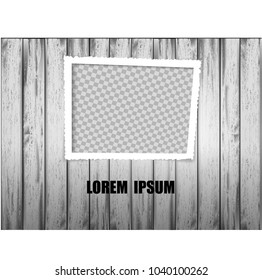 Paper frame on White Wood background texture vector design