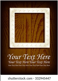 Paper frame on wooden board
