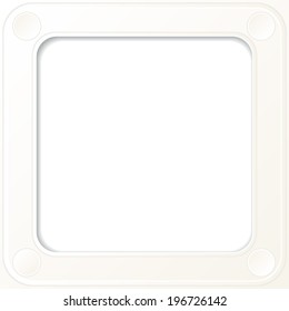 Paper frame.Cut out from paper. Volume design element with shadow  for invitation card or other your ideas. White background