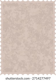 Marco de papel con borde festoneado y textura grunge áspera, fondo rectangular sin fisuras. Antiguas nostalgia, scrapbook artesanía, superficie envejecida, y sentimiento rústico para el mensaje. Ilustración vectorial de dibujos animados.