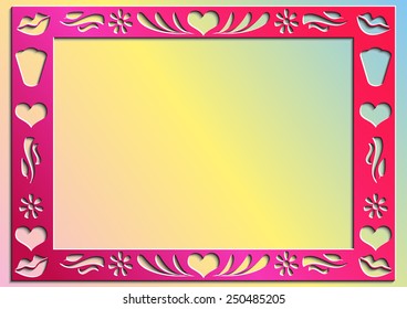 Paper frame for valentine's day