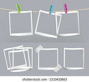 Paper frames with transparency. 3d vector realistic set