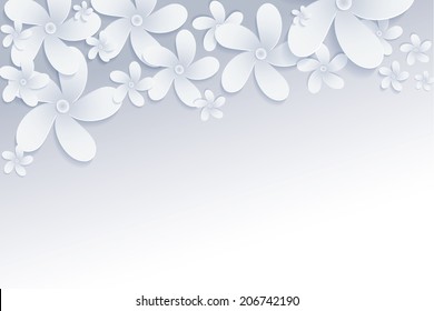 Paper frangipani flower background. Vector.