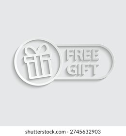 paper  free gift icon vector extra bonus sign