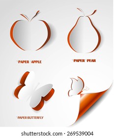Paper fruts and butterfly