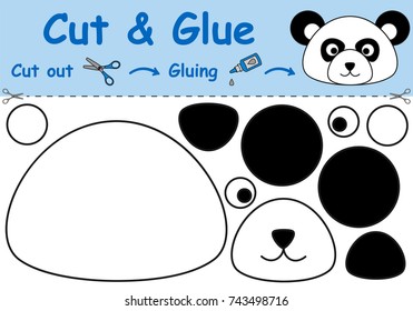 Paper game for the development of preschool children. Cut parts of the image and glue on the paper. Vector illustration 