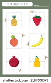 Paper game for the development of preschoolers. Cut out parts of the image and glue. A fun game for kids and kids