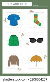Paper game for the development of preschoolers. Cut out parts of the image and glue. A fun game for kids and kids