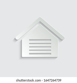 paper garage icon vector icon 