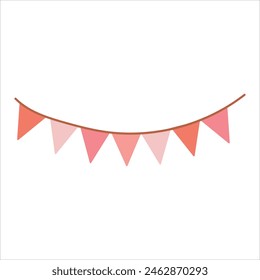 Paper garland. Decoration for a holiday or fair. Vector illustration isolated on white background.
