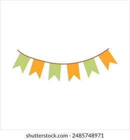 Paper garland. Decoration for a holiday or fair. Vector illustration isolated on white background.