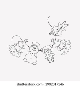 Paper garland icon line element. Vector illustration of paper garland icon line isolated on clean background for your web mobile app logo design.