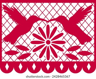 paper garland mexican. multi colored template with hanging traditional Mexican flags. Vector illustration. papel picado. isolated on a white background. 