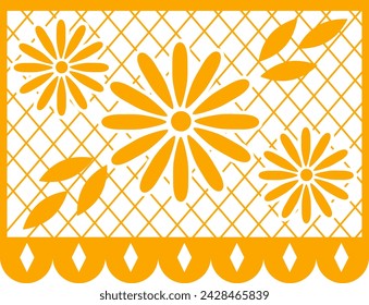 guirnalda de papel mexicana. plantilla multicolor con banderas tradicionales mexicanas colgando. Ilustración de stock de vector. aislado sobre un fondo blanco. 