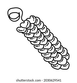 Paper Garland for Party Equipment Device Hand Drawn Icon Set Vector.