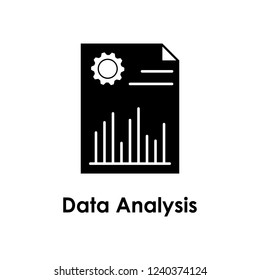 paper, gear, chart icon. Element of business icon with description. Glyph icon for website design and development, app development. Premium icon