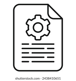 Paper gear cooperation icon outline vector. Machine tech cog. Module power