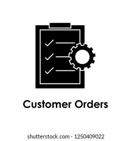 paper, gear, customer orders, check icon. Element of business icon for mobile concept and web apps. Detailed paper, gear, customer orders, check icon can be used for web and mobile