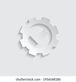 paper Gear icon. Check vector icon