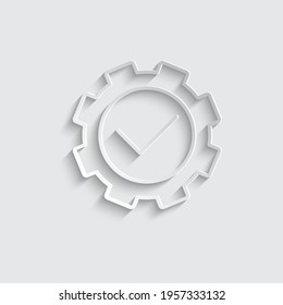 paper Gear icon. Check vector icon