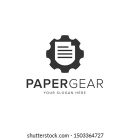 Paper Gear Logo Vector Icon