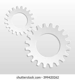 Paper gears icon - vector illustration