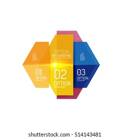 Paper geometric abstract infographic layouts. Vector business templates