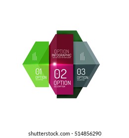 Paper geometric abstract infographic layouts. Vector business templates