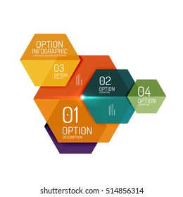Paper geometric abstract infographic layouts. Vector business templates