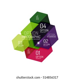 Paper geometric abstract infographic layouts. Vector business templates
