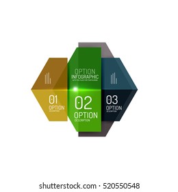 Paper geometric abstract infographic layouts. Vector business templates