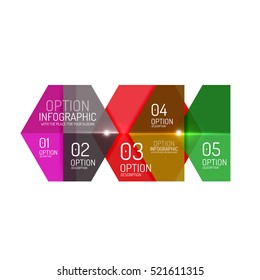 Paper geometric abstract infographic layouts. Vector business templates