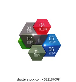 Paper geometric abstract infographic layouts. Vector business templates