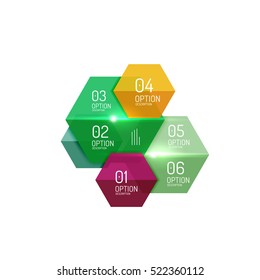 Paper geometric abstract infographic layouts. Vector business templates
