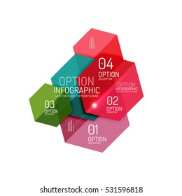 Paper geometric abstract infographic layouts. Vector business templates