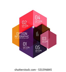 Paper geometric abstract infographic layouts. Vector business templates