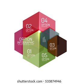 Paper geometric abstract infographic layouts. Vector business templates