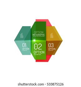 Paper geometric abstract infographic layouts. Vector business templates