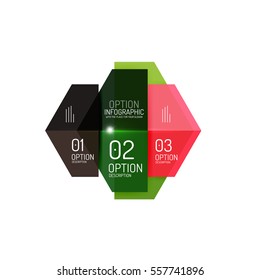 Paper geometric abstract infographic layouts. Vector business templates