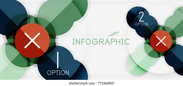 Paper geometric circle banner template, vector modern infographics abstract background