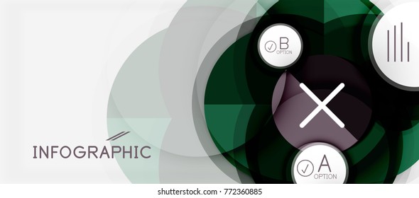 Paper geometric circle banner template, vector modern infographics abstract background