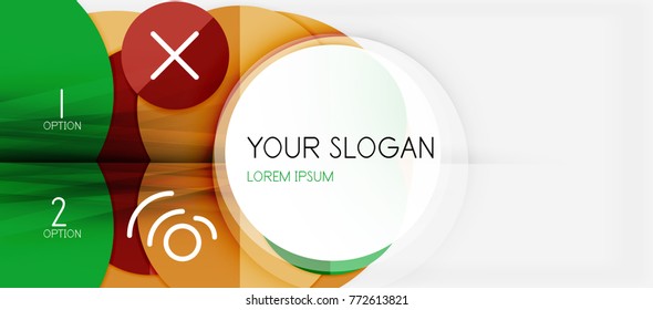 Modelo de banner de círculo geométrico de papel, fundo abstrato de infográficos modernos vetoriais
