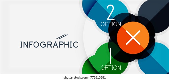 Plantilla de banner de círculo geométrico de papel, fondo abstracto de infografías modernas vectoriales