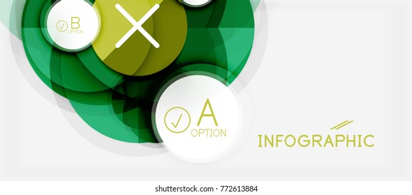Paper geometric circle banner template, vector modern infographics abstract background