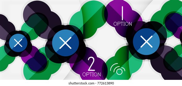 Paper geometric circle banner template, vector modern infographics abstract background